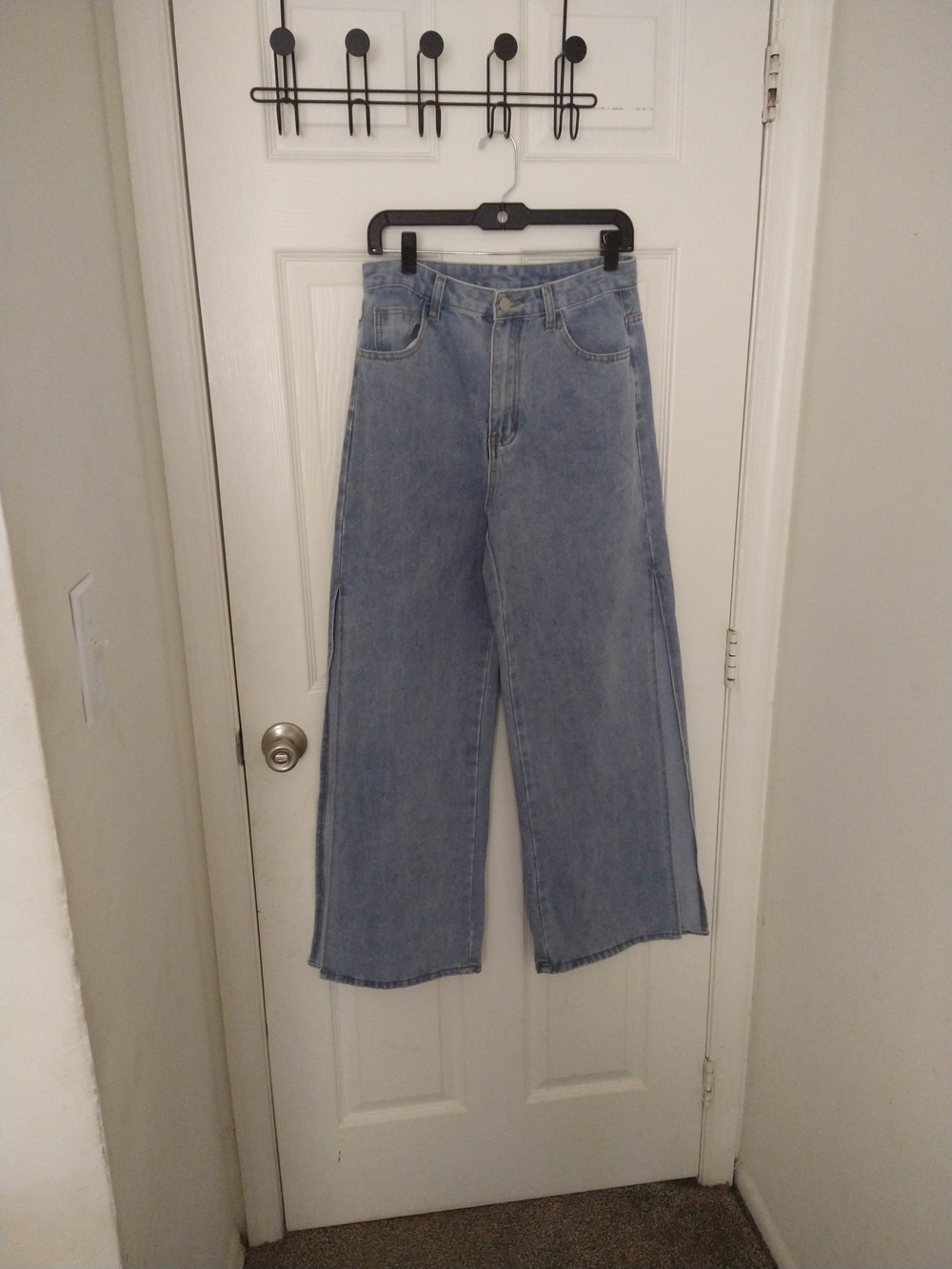 SHEIN Light Blue Wide-Leg High-Rise Jeans